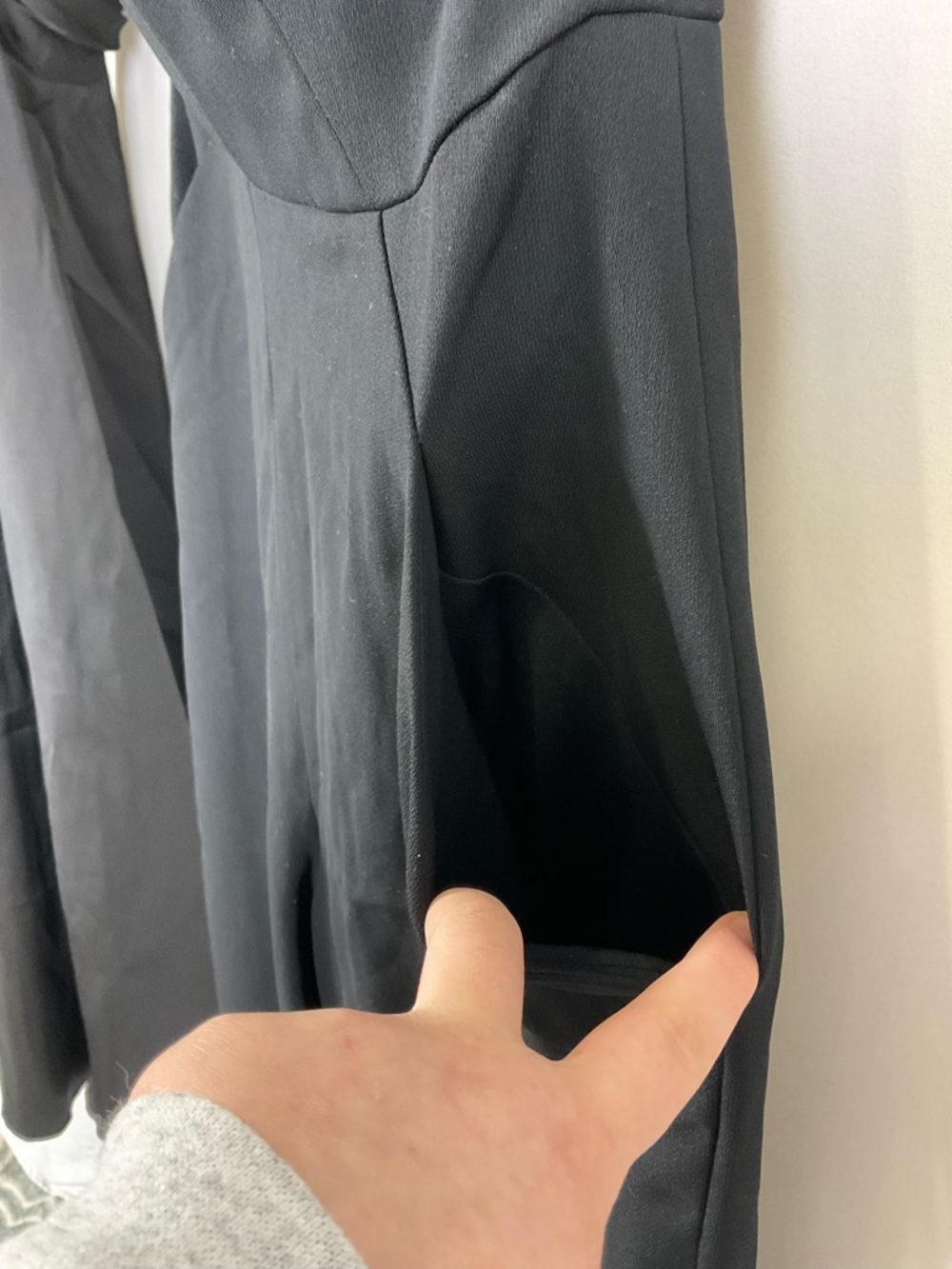 Dessy Collection Strapless Notch Crepe Jumpsuit in Black - Picture 3 of 6